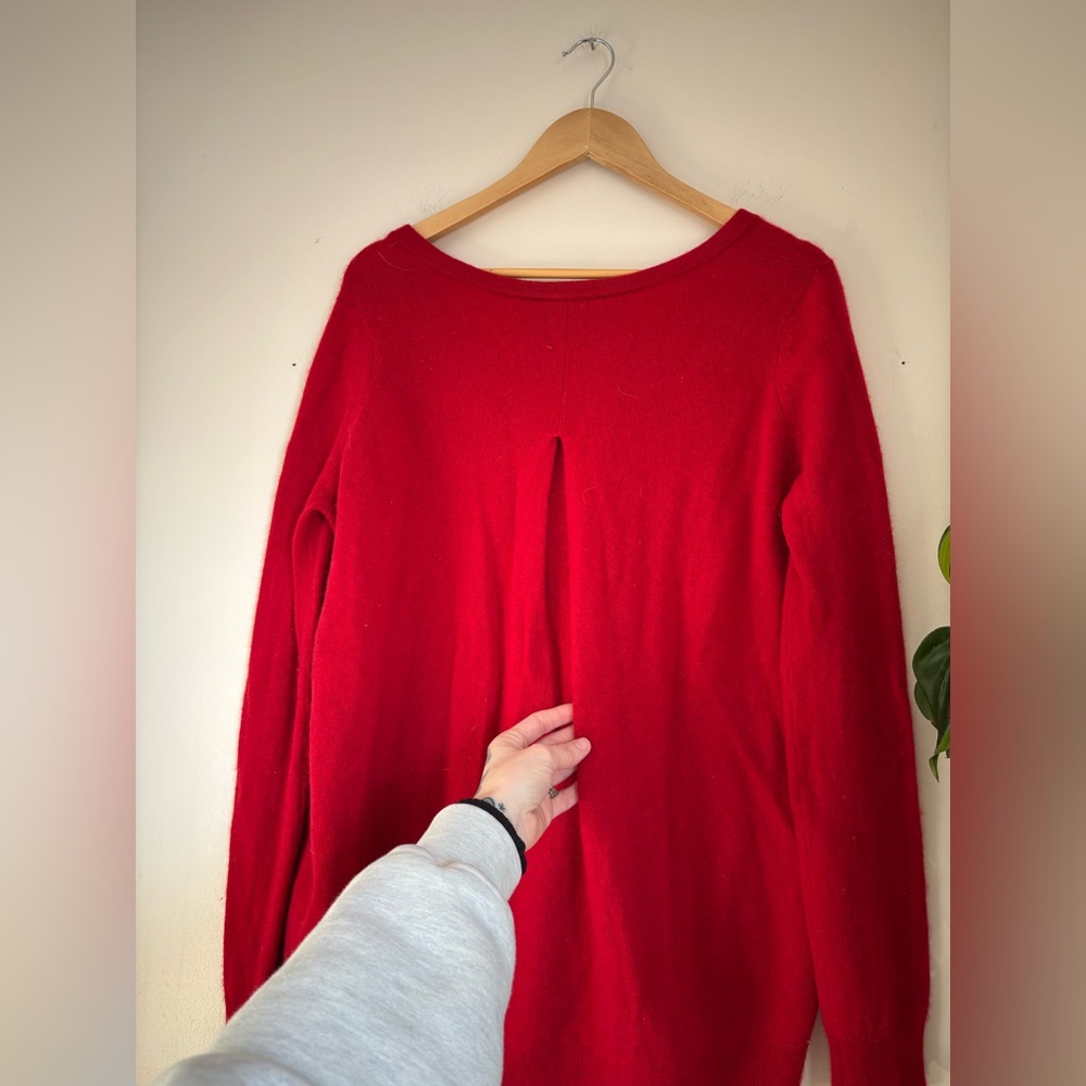 Rebecca Minkoff Cherry Red Cashmere Sweater - Picture 6 of 7